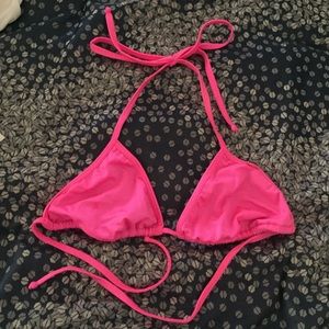 Neon pink bikini top